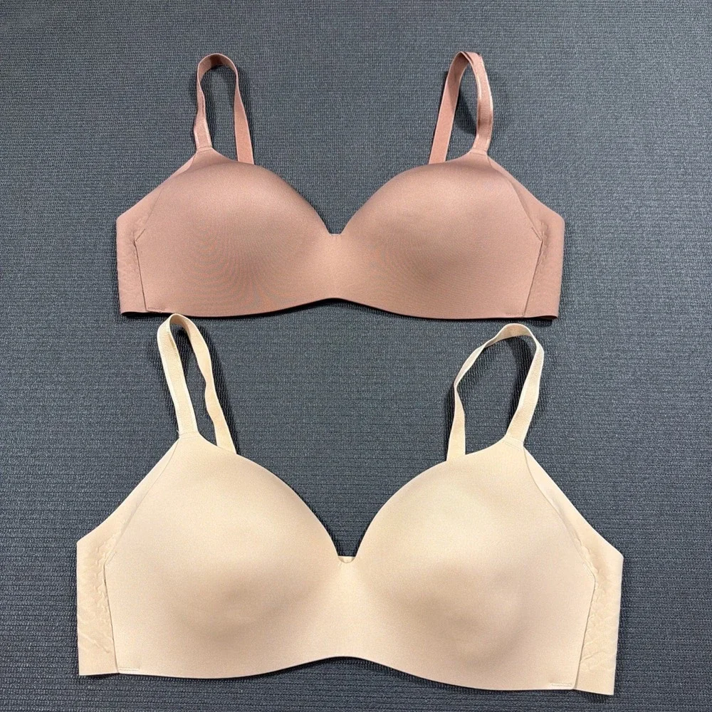 Bundles of Two Knix‎ WingWoman Contour Bras Beige Brown Wireless Sz 38B NWOT